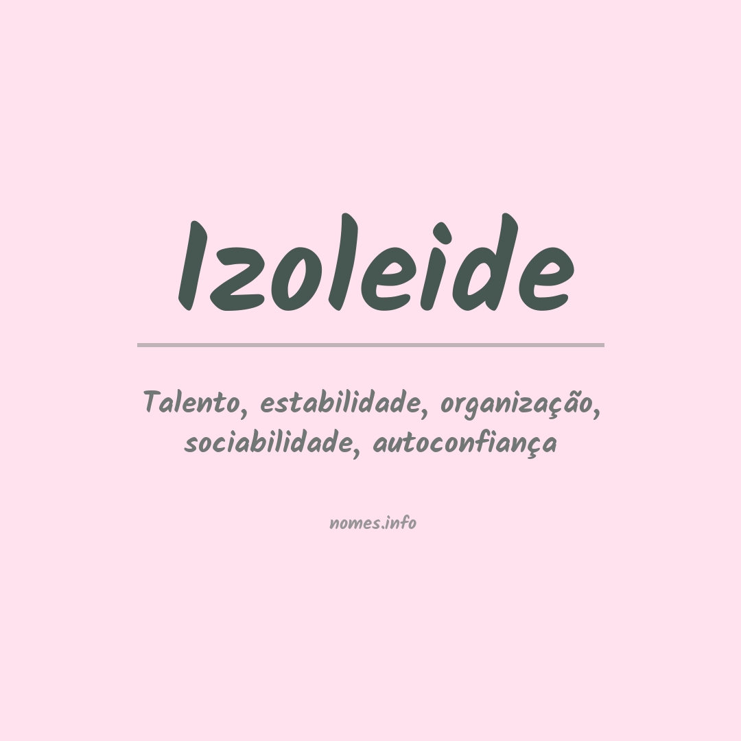Significado do nome Izoleide