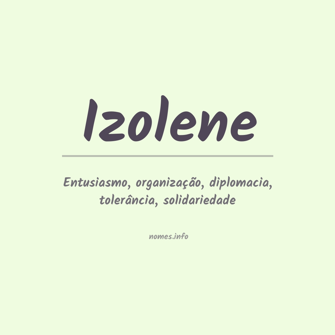 Significado do nome Izolene