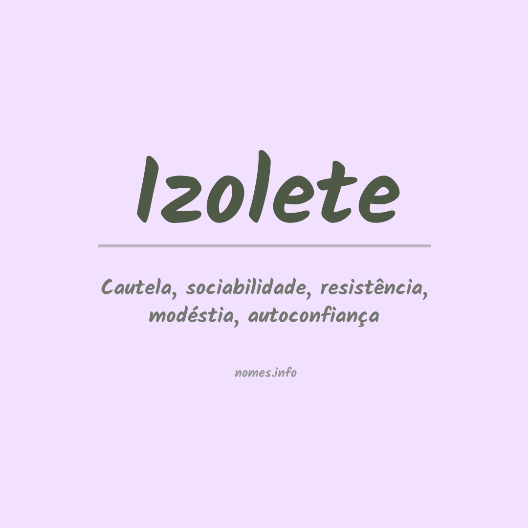 Significado do nome Izolete