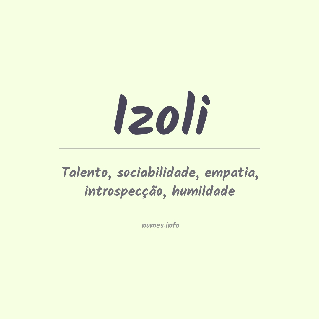 Significado do nome Izoli