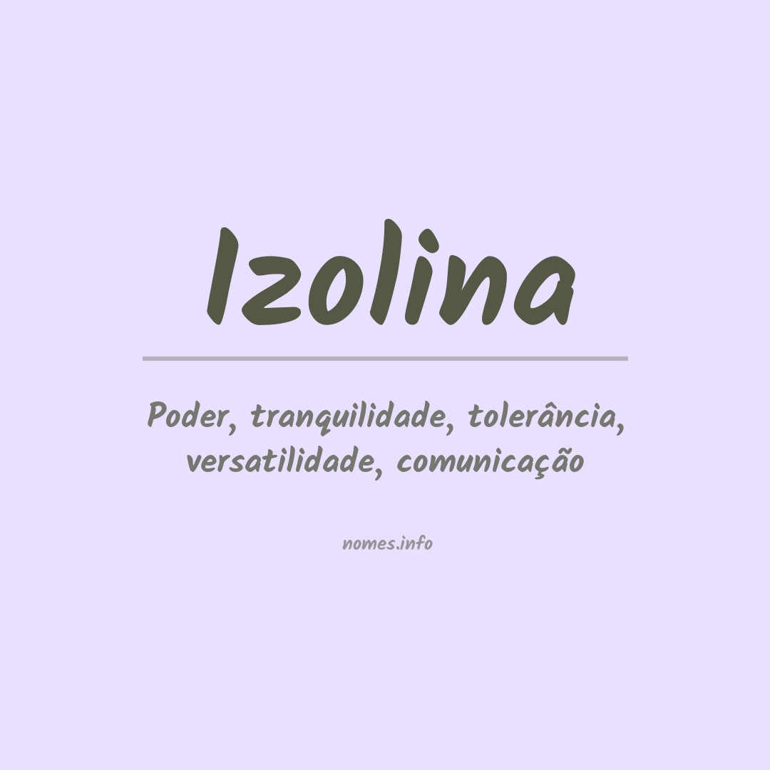 Significado do nome Izolina