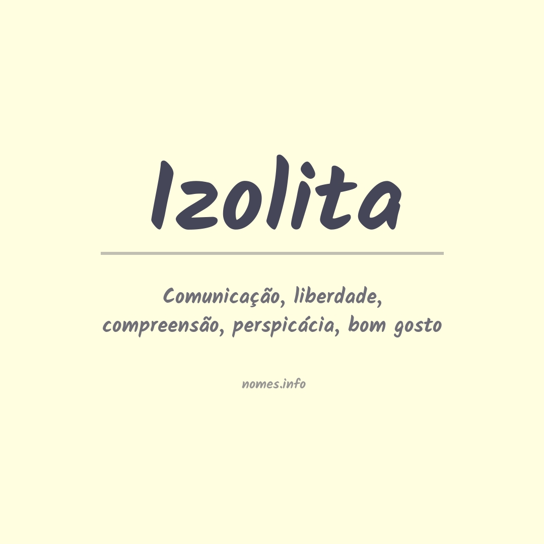 Significado do nome Izolita