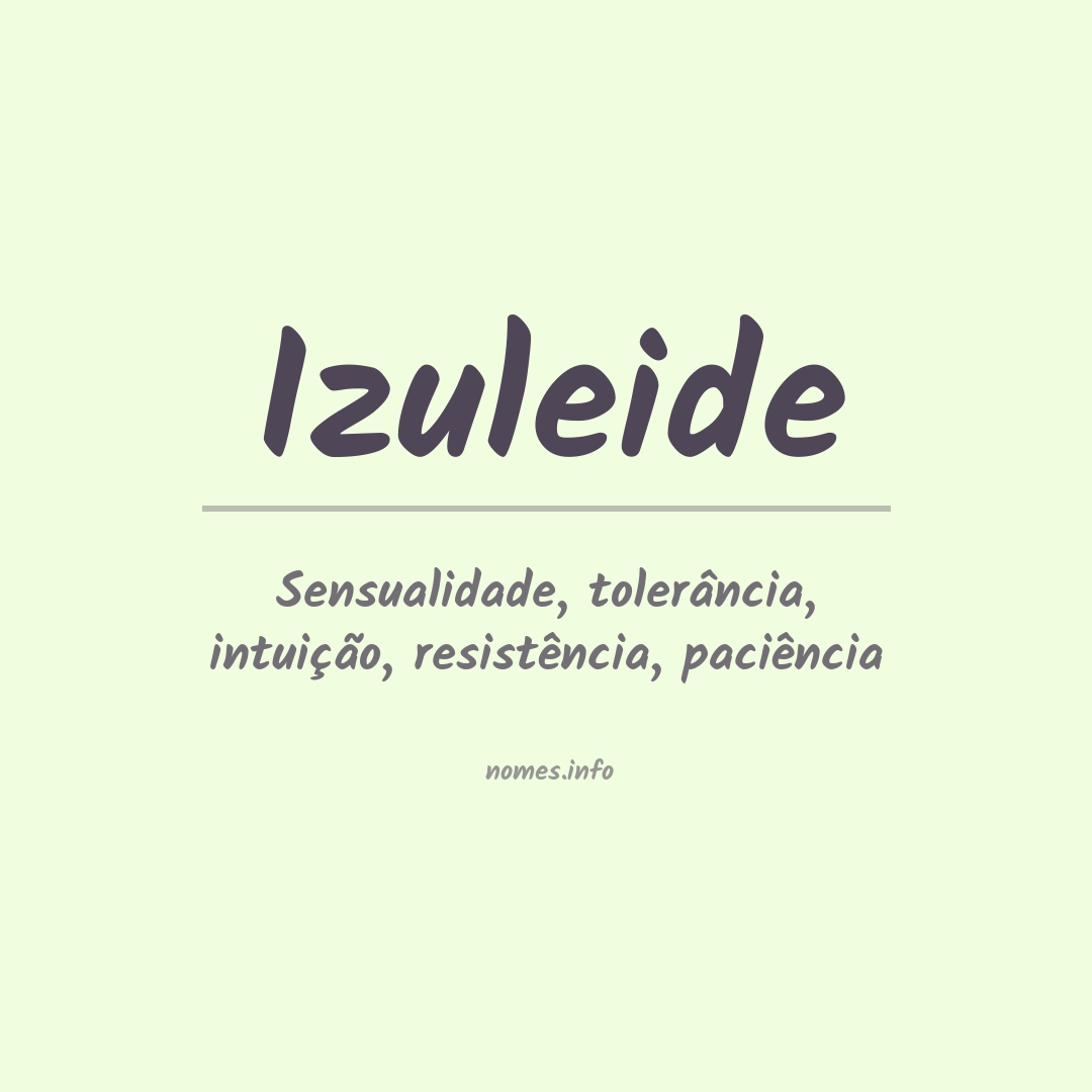 Significado do nome Izuleide