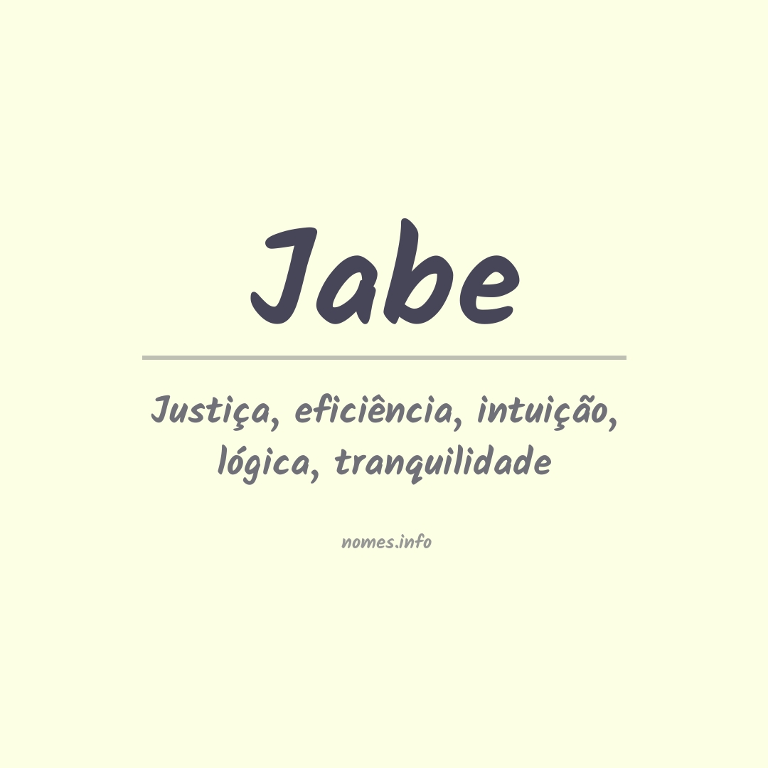 Significado do nome Jabe