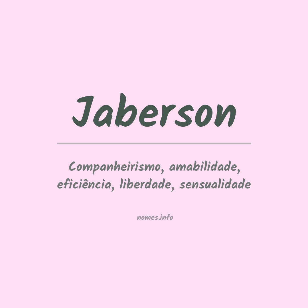 Significado do nome Jaberson