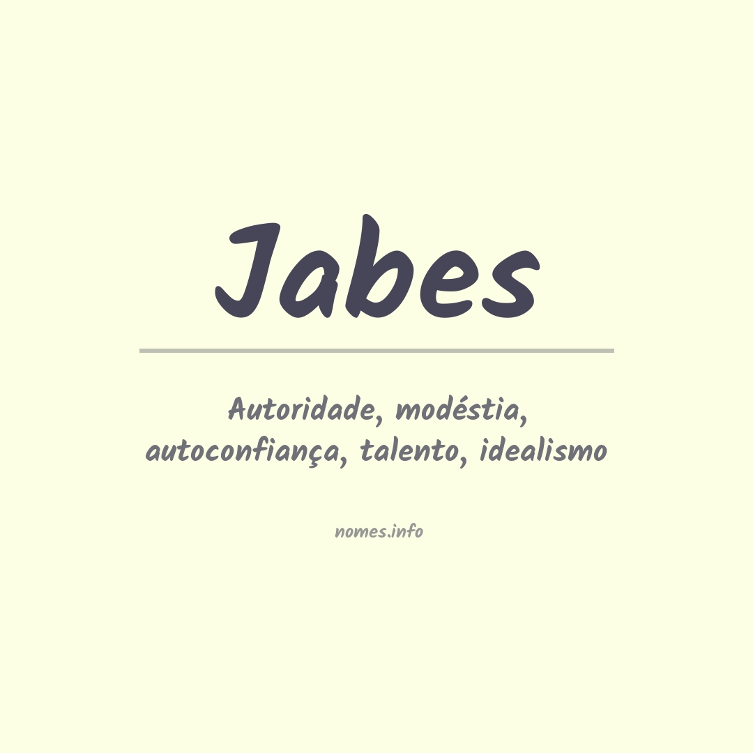 Significado do nome Jabes