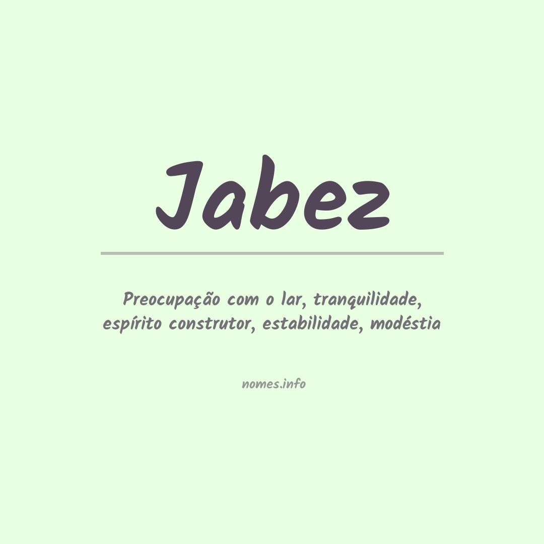 Significado do nome Jabez