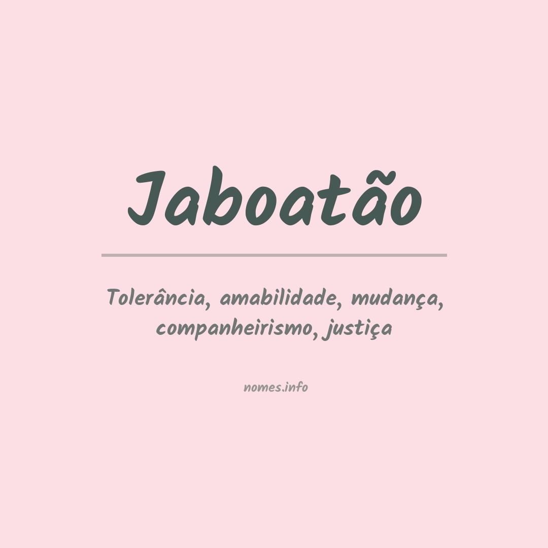 Significado do nome Jaboatão