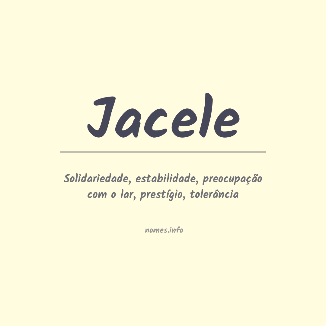 Significado do nome Jacele