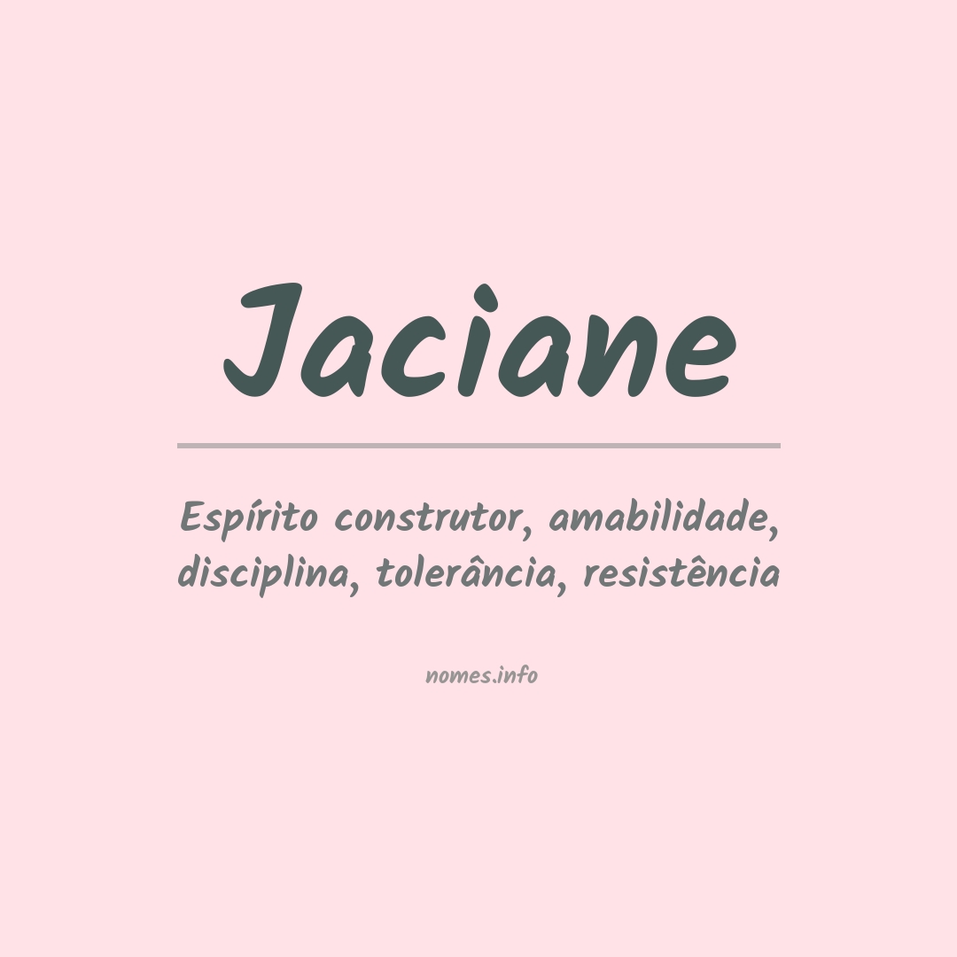 Significado do nome Jaciane