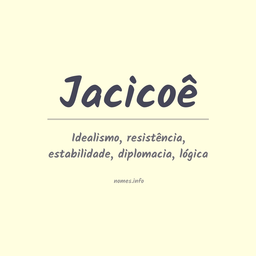 Significado do nome Jacicoê