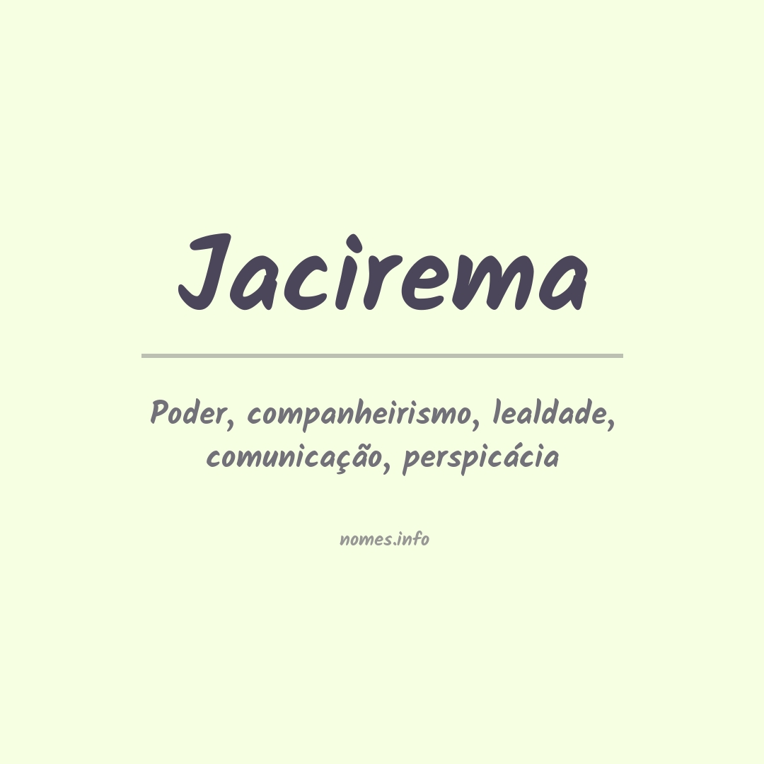 Significado do nome Jacirema