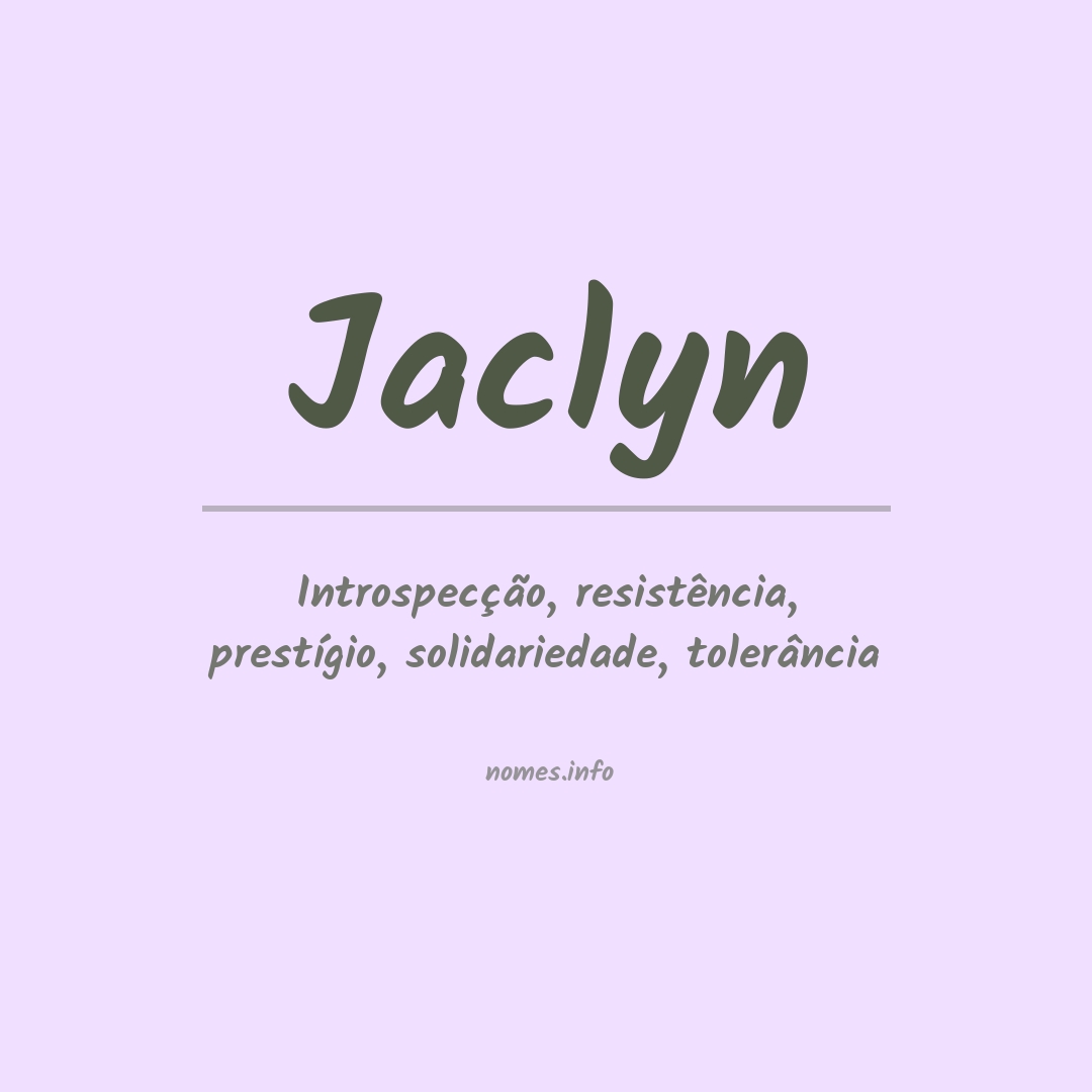 Significado do nome Jaclyn