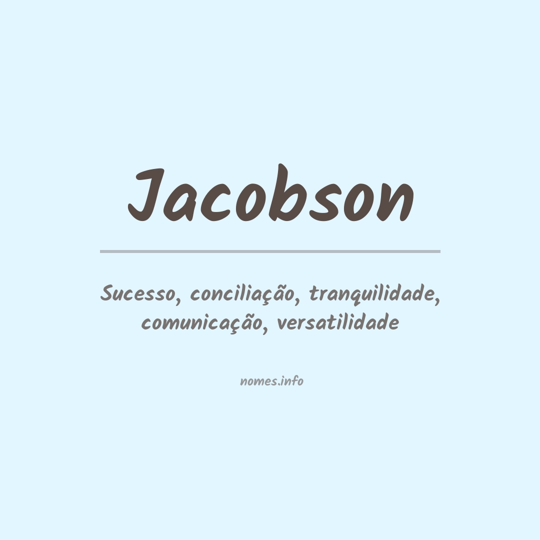 Significado do nome Jacobson