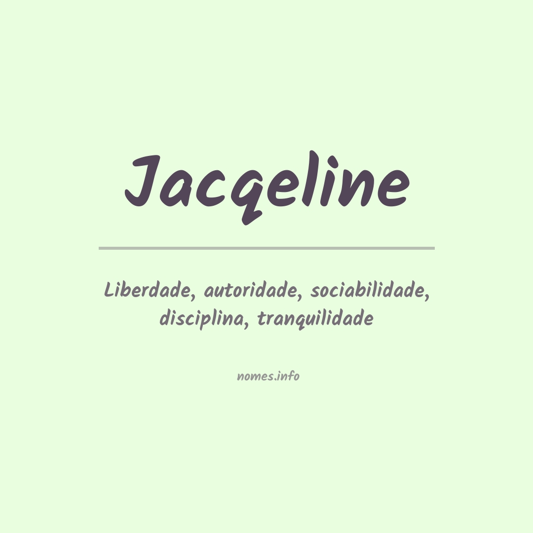 Significado do nome Jacqeline