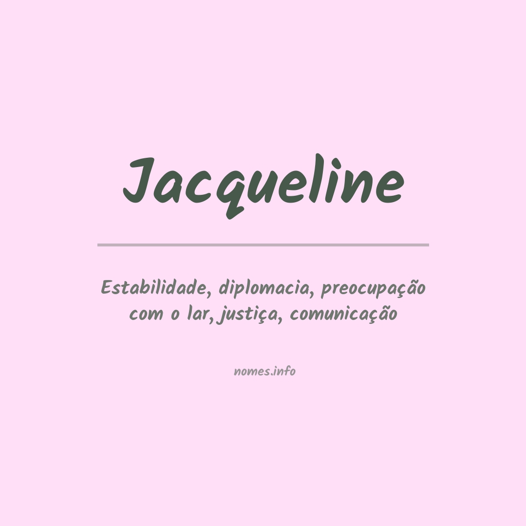 Significado do nome Jacqueline
