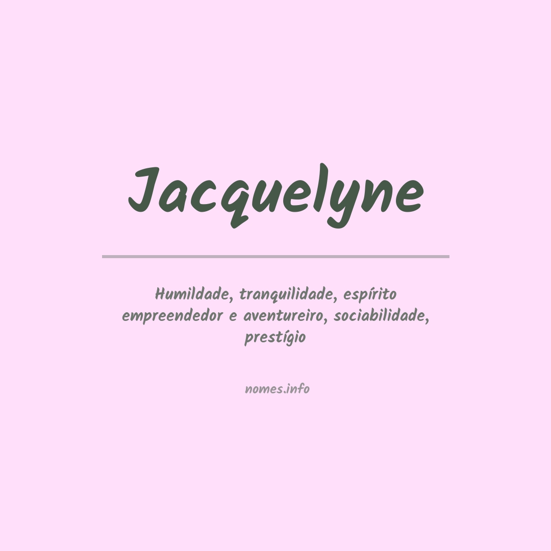 Significado do nome Jacquelyne
