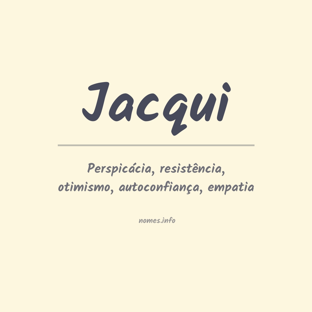 Significado do nome Jacqui