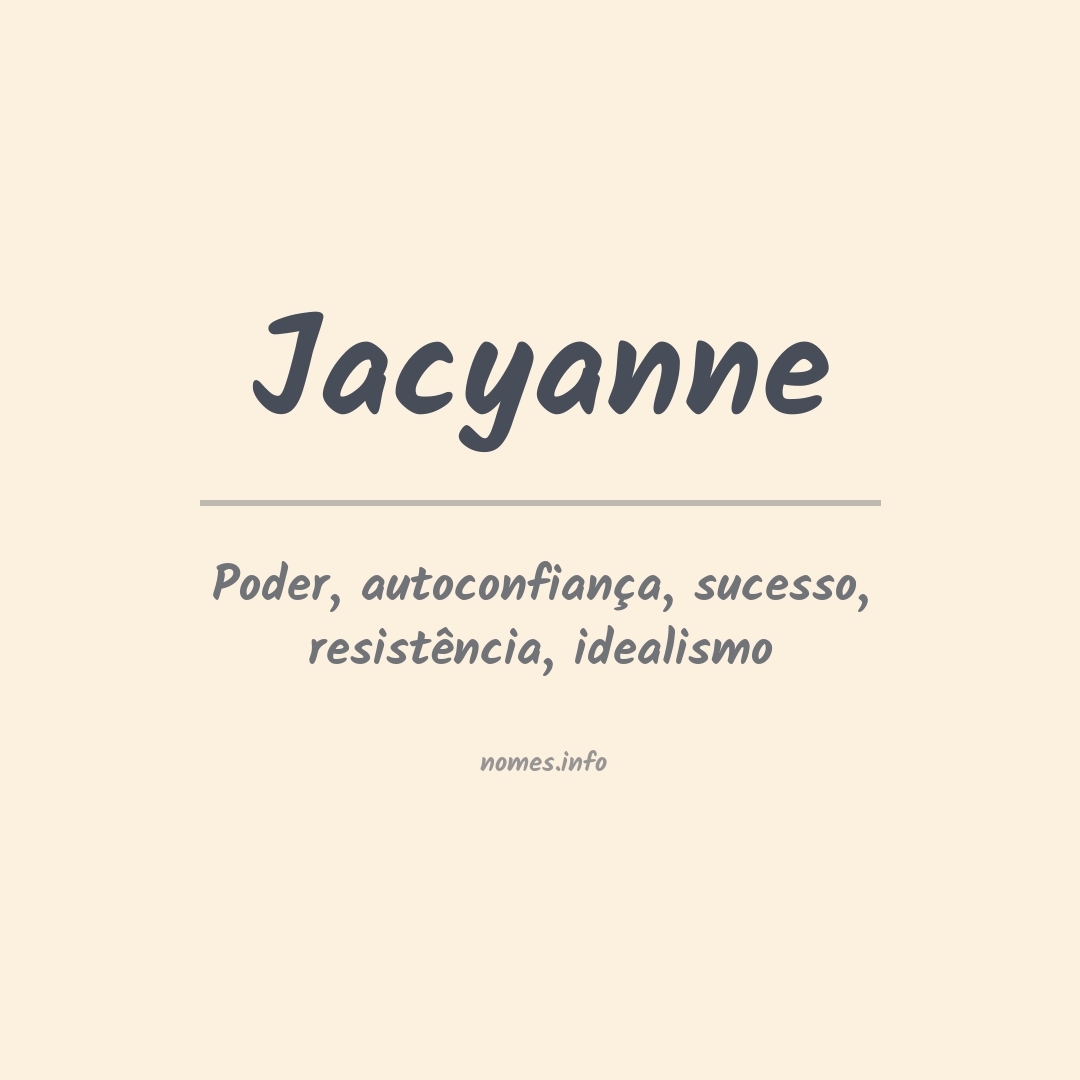 Significado do nome Jacyanne