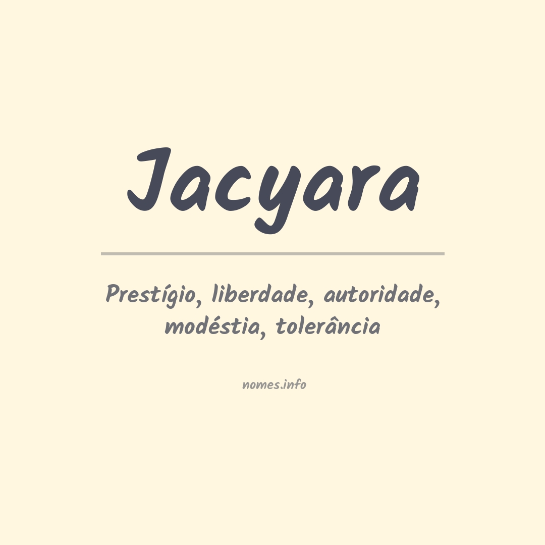 Significado do nome Jacyara