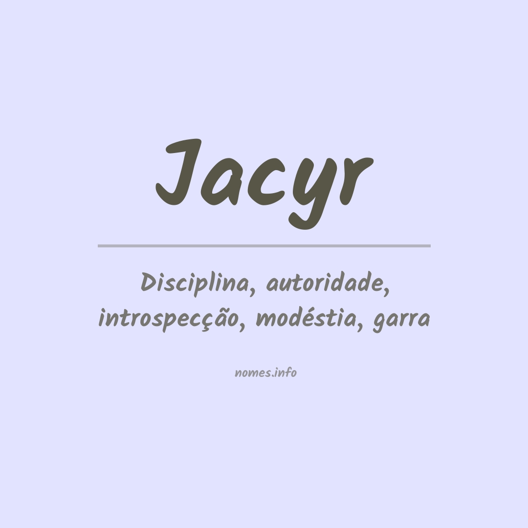 Significado do nome Jacyr