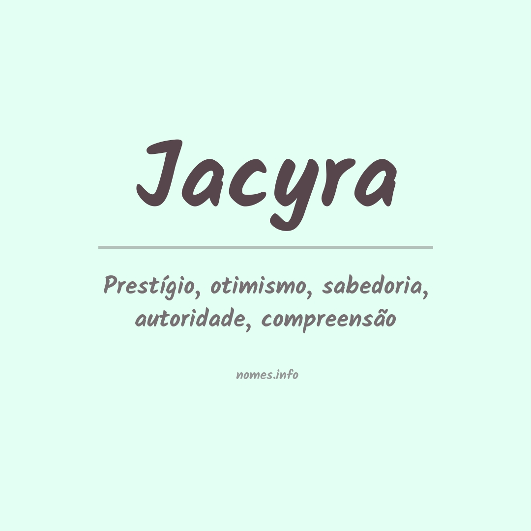 Significado do nome Jacyra