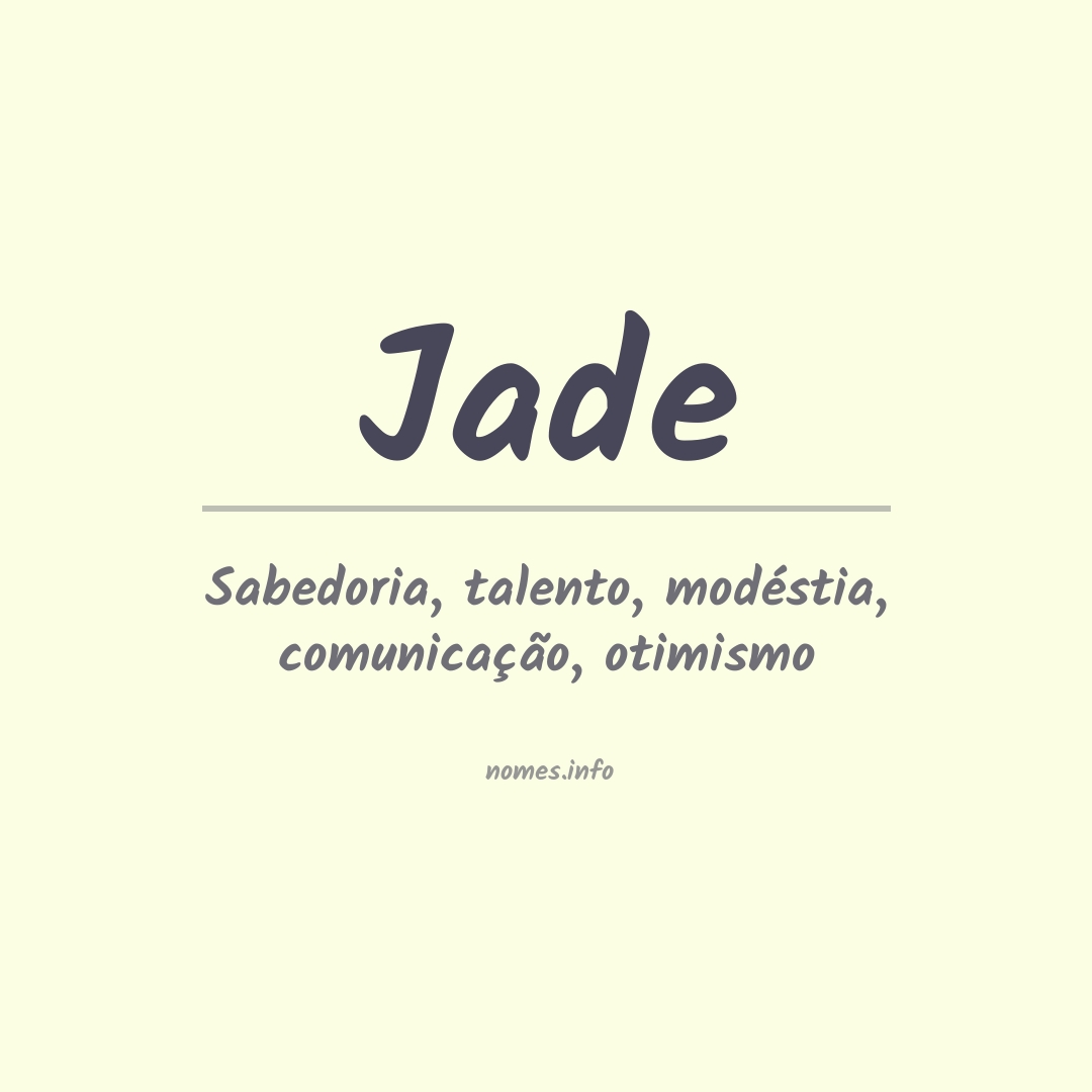 Significado do nome Jade