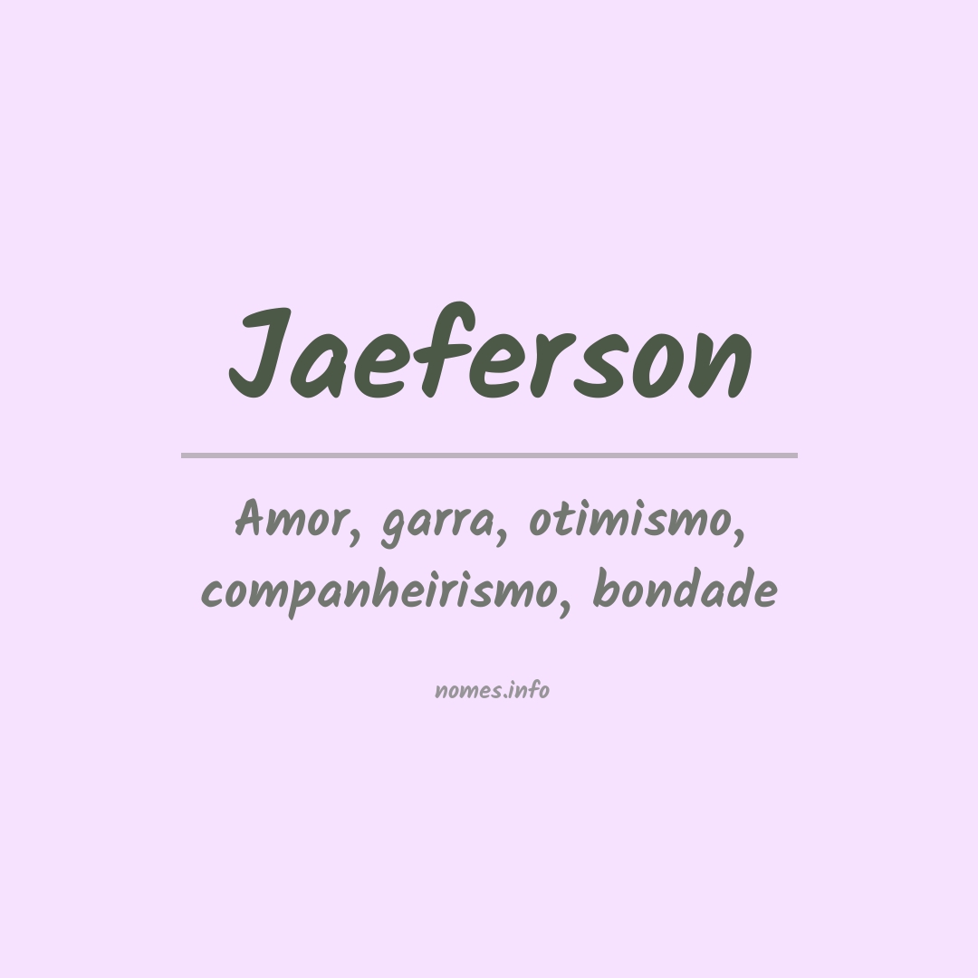 Significado do nome Jaeferson