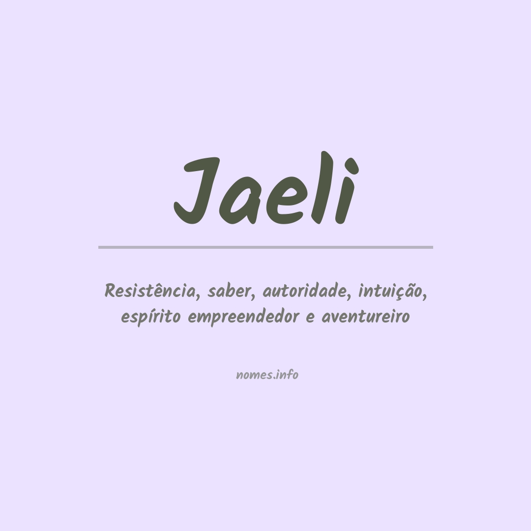 Significado do nome Jaeli