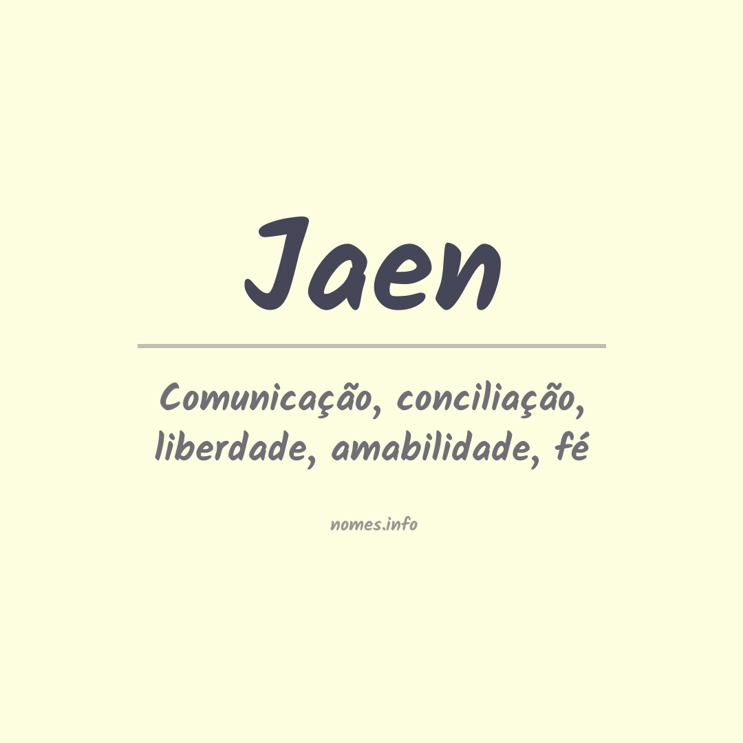 Significado do nome Jaen