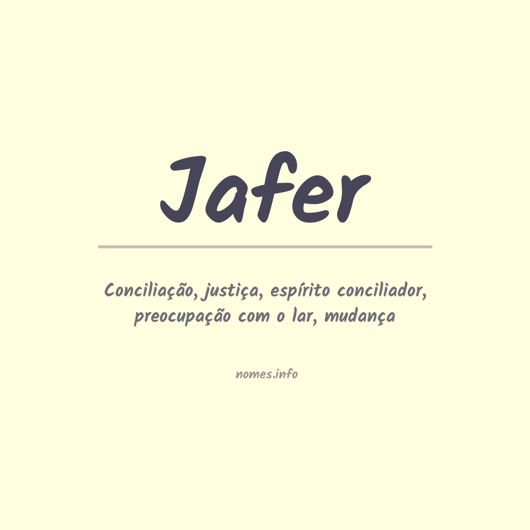 Significado do nome Jafer