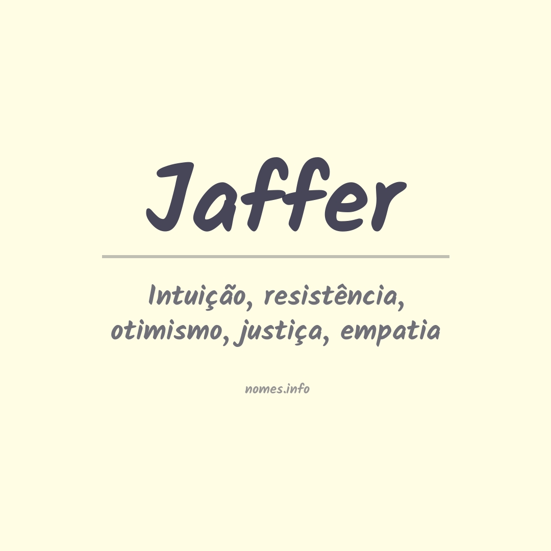 Significado do nome Jaffer