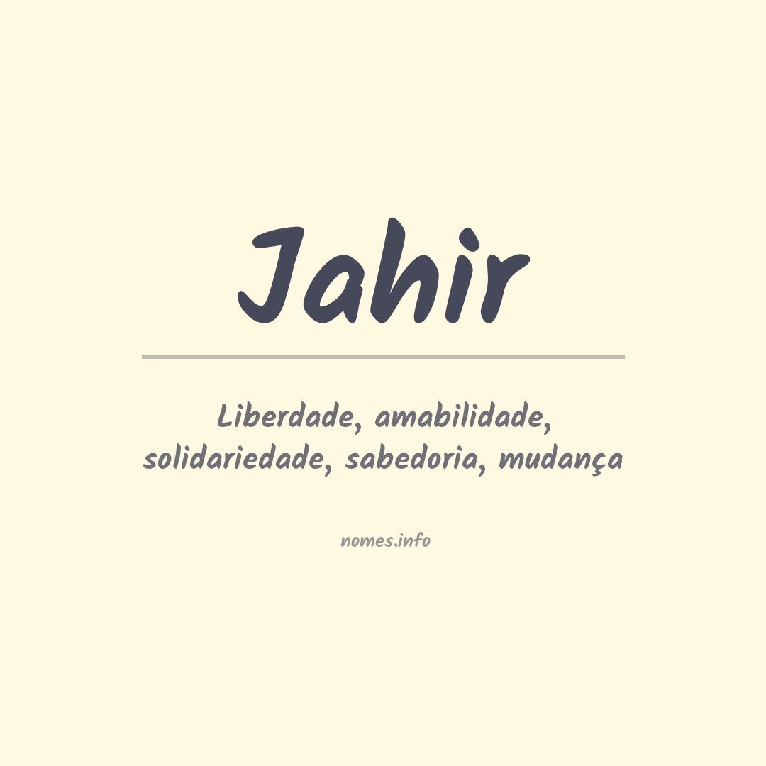 Significado do nome Jahir