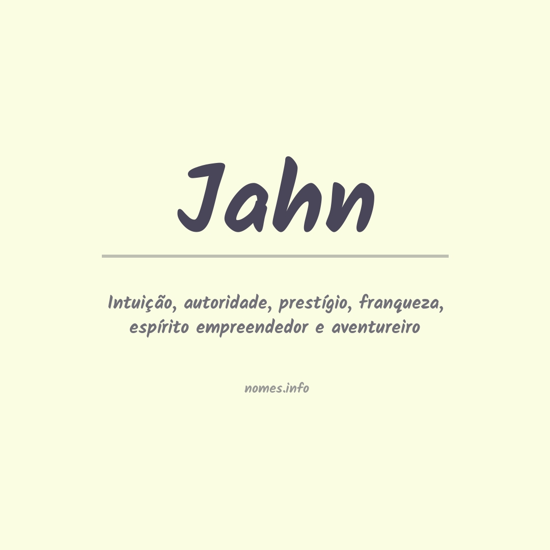 Significado do nome Jahn