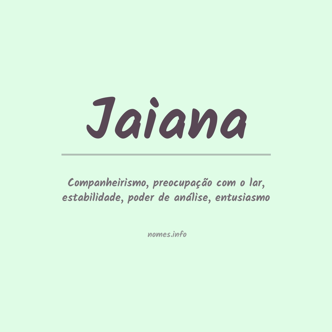 Significado do nome Jaiana