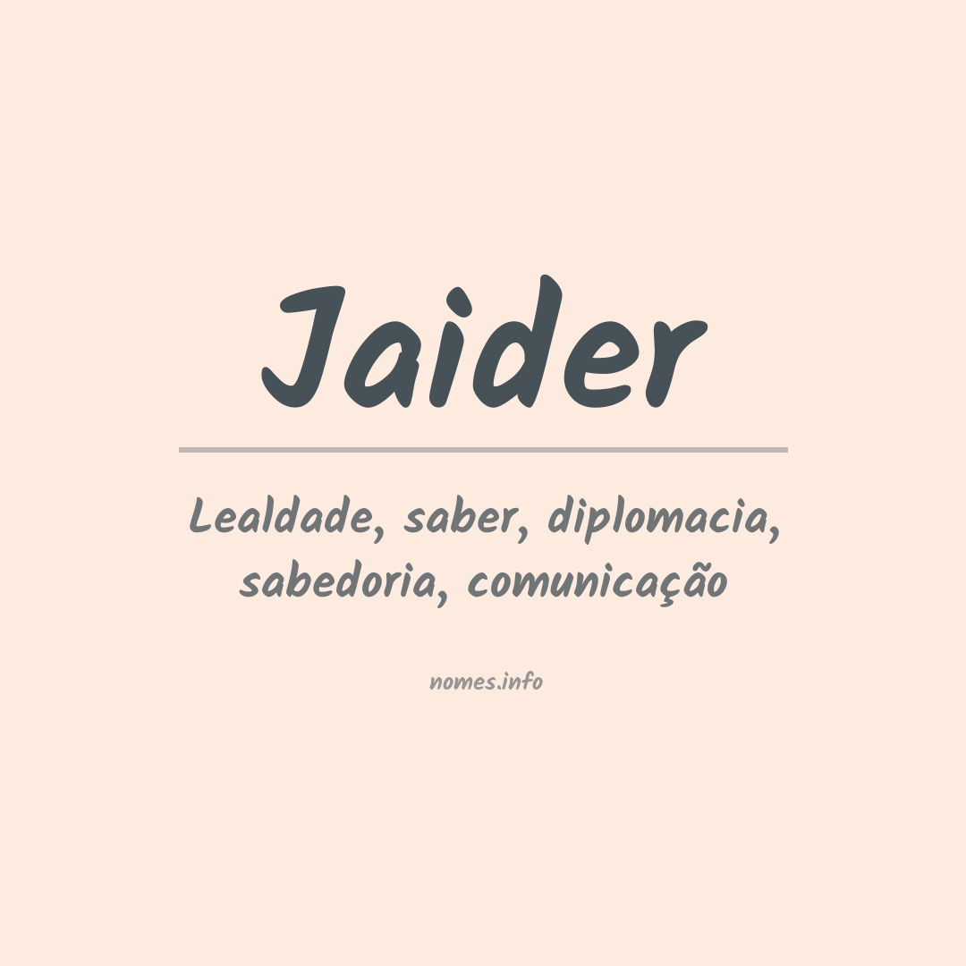 Significado do nome Jaider