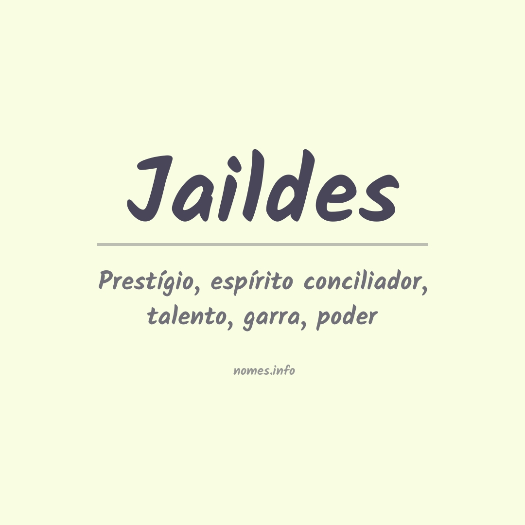 Significado do nome Jaildes Significado do nome Jaildes