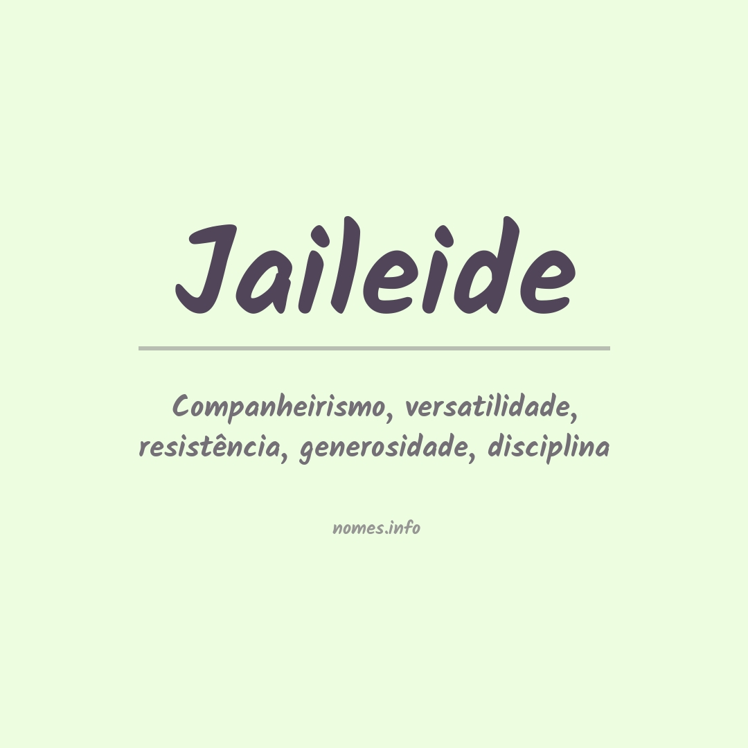 Significado do nome Jaileide