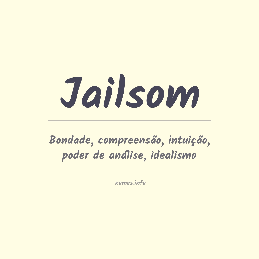 Significado do nome Jailsom