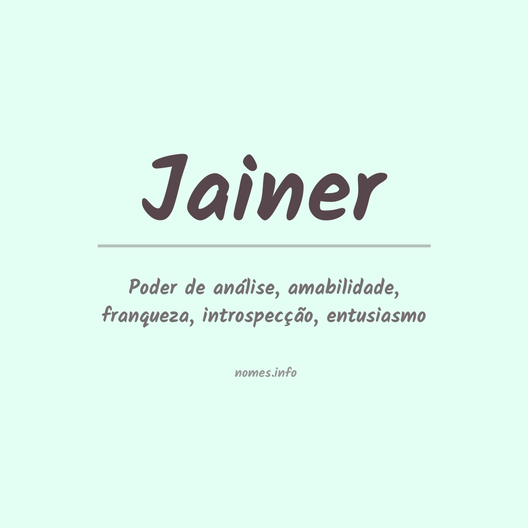 Significado do nome Jainer