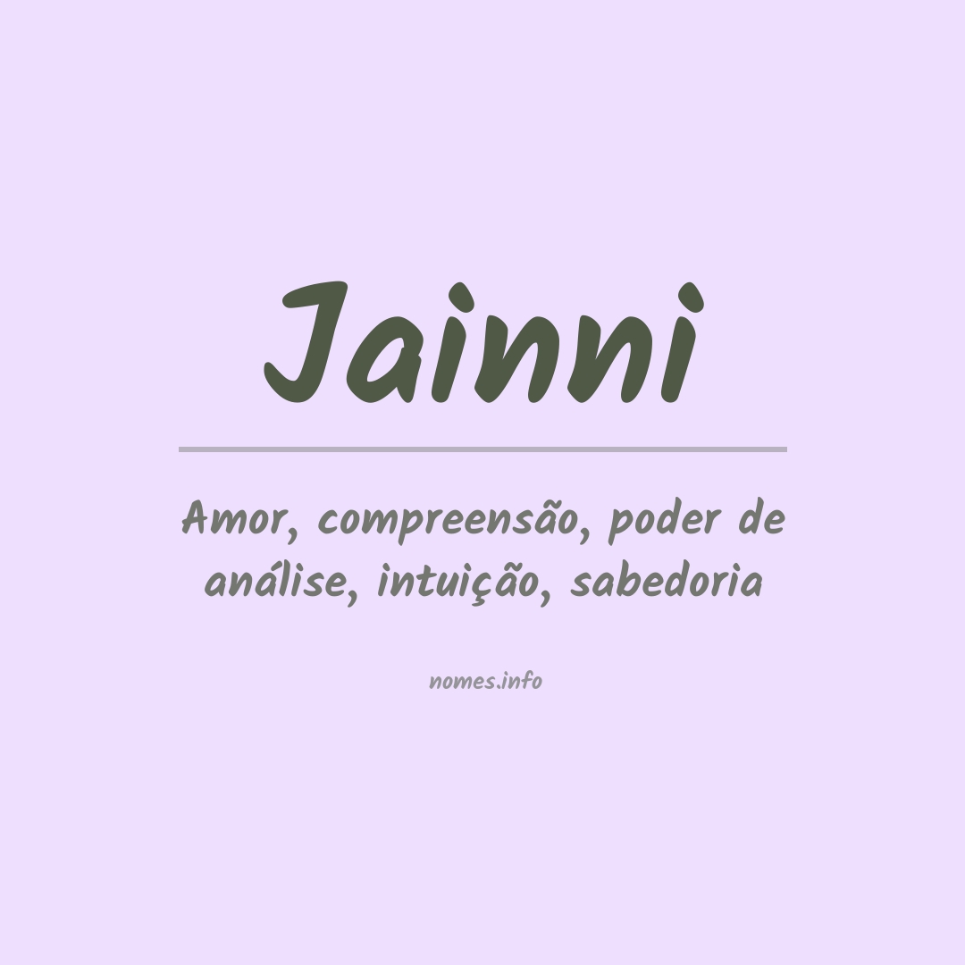 Significado do nome Jainni