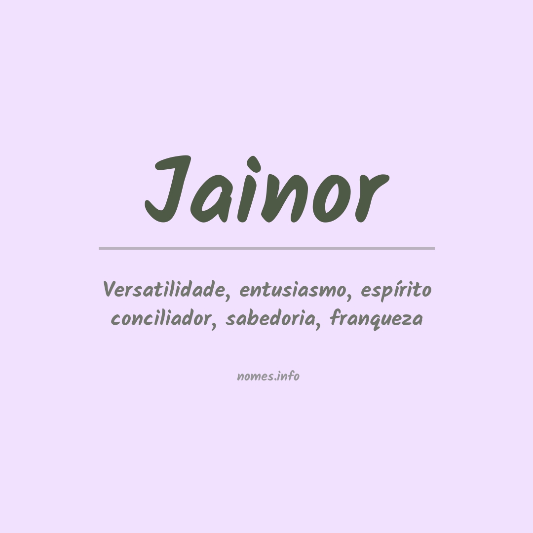 Significado do nome Jainor