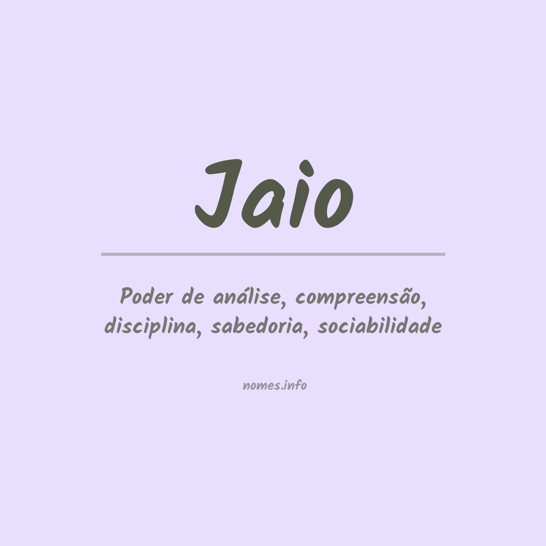 Significado do nome Jaio