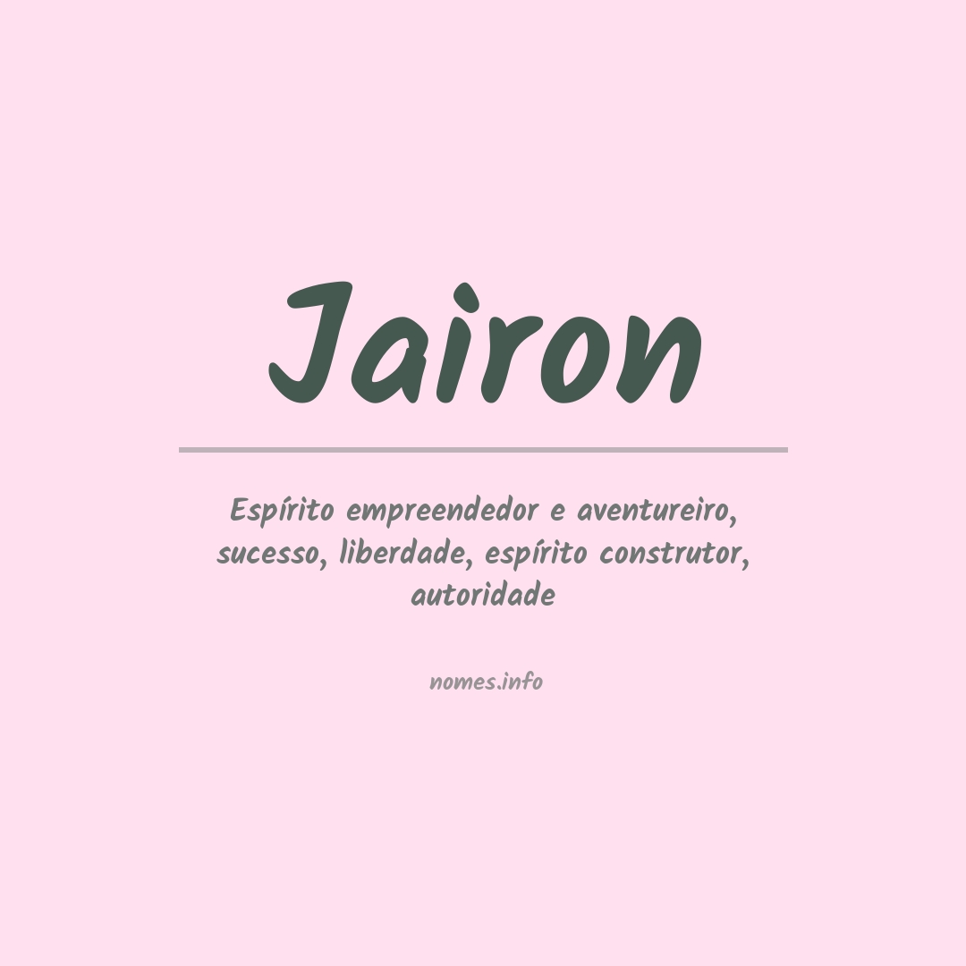 Significado do nome Jairon