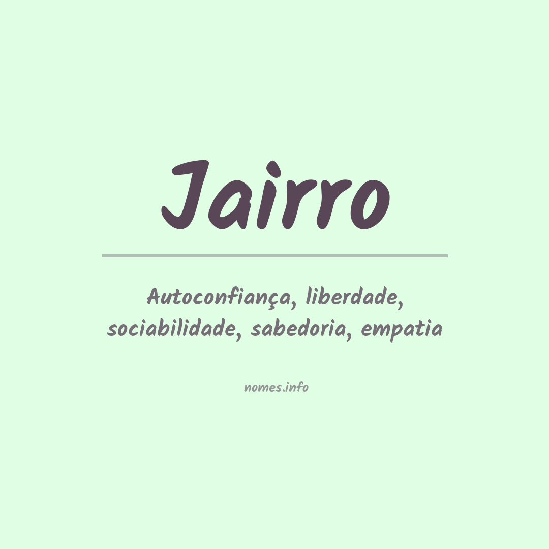 Significado do nome Jairro