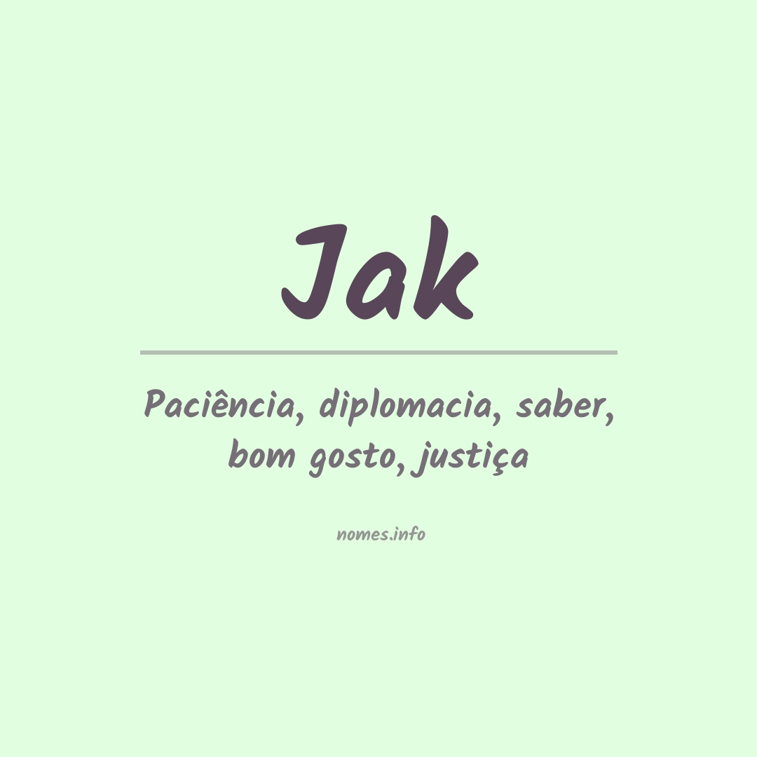 Significado do nome Jak