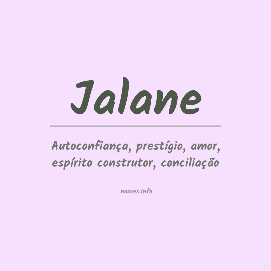 Significado do nome Jalane