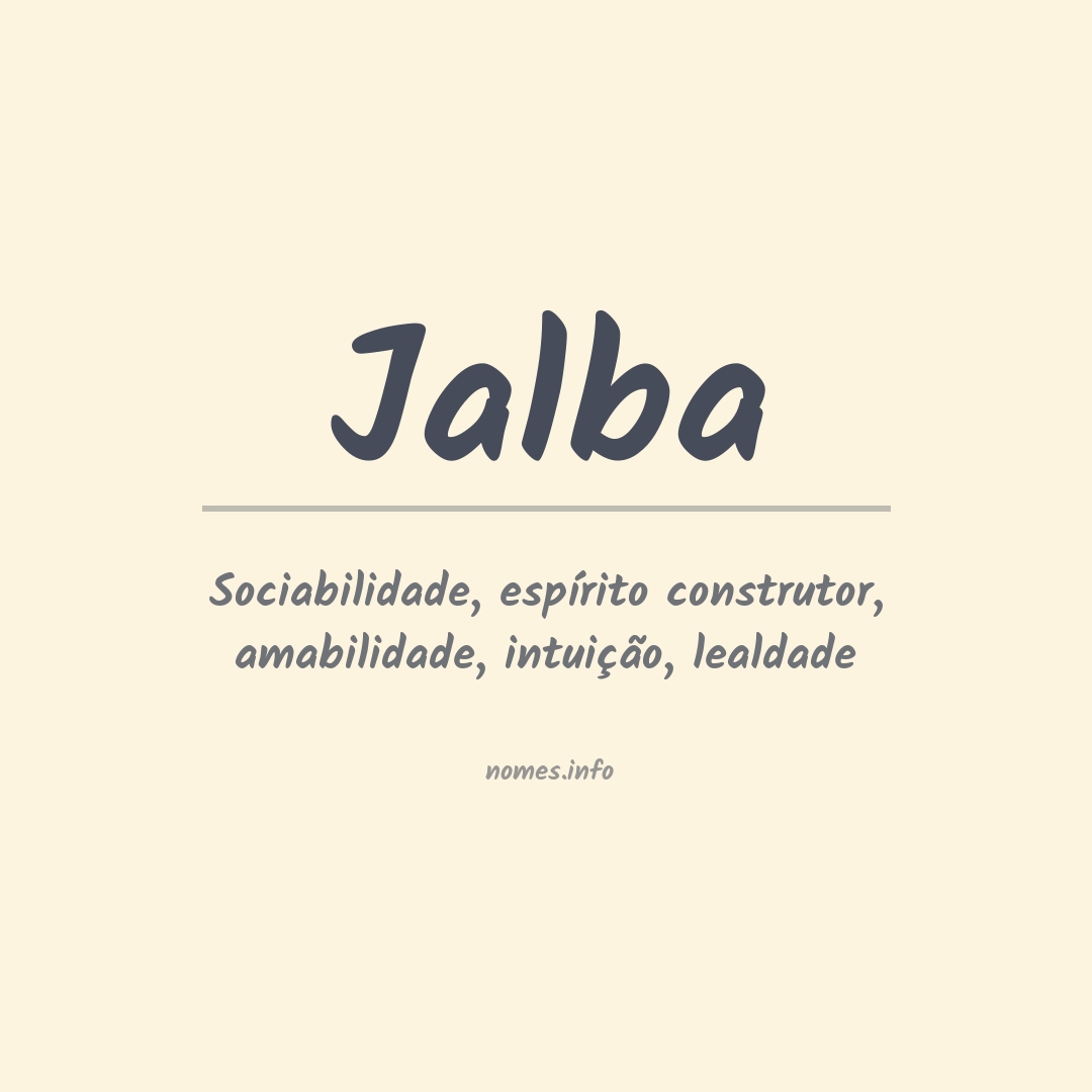Significado do nome Jalba