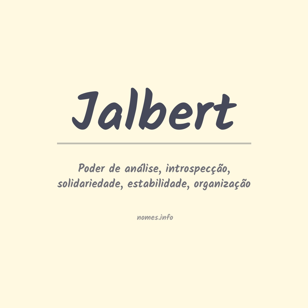Significado do nome Jalbert
