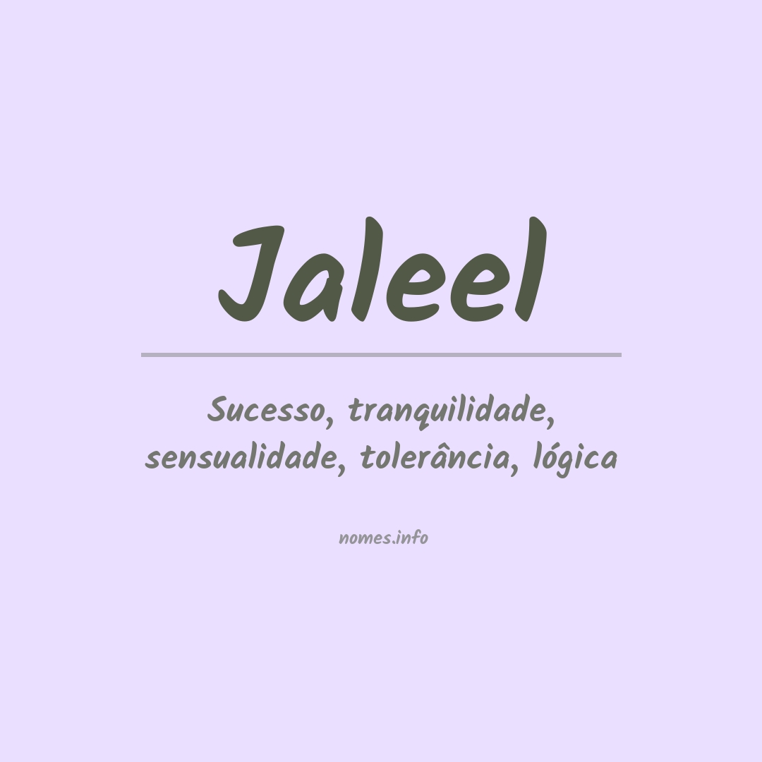 Significado do nome Jaleel